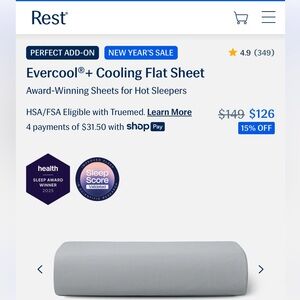 Rest Evercool® Cooling Flat Sheet - Light Gray